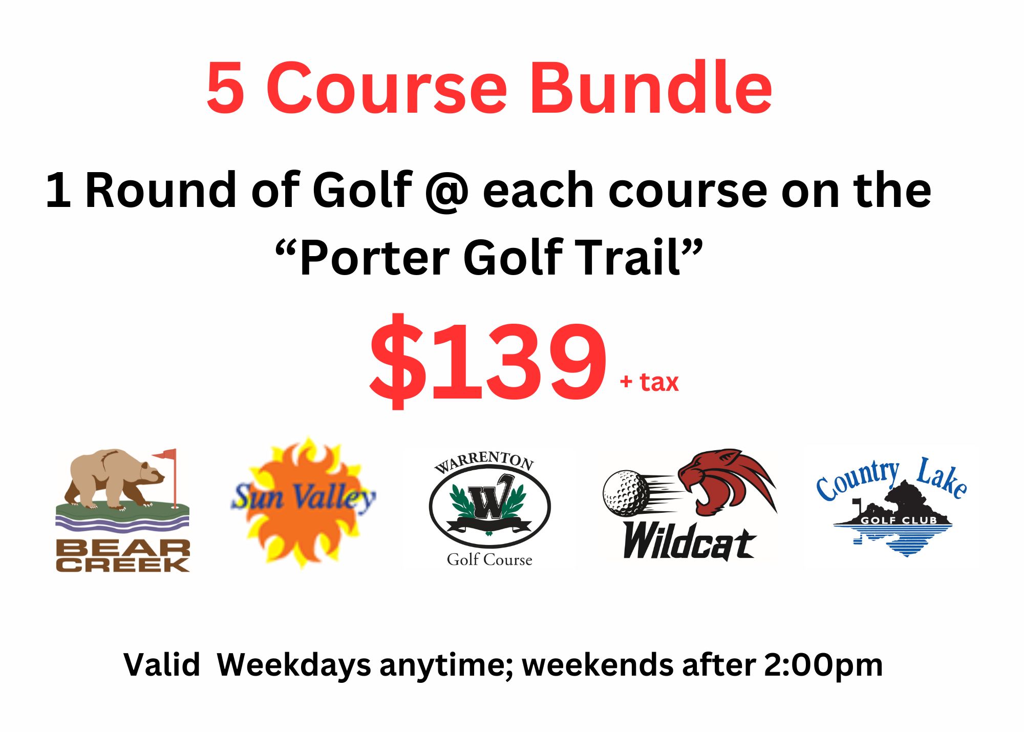 5 Course Bundle. Call us for more information.